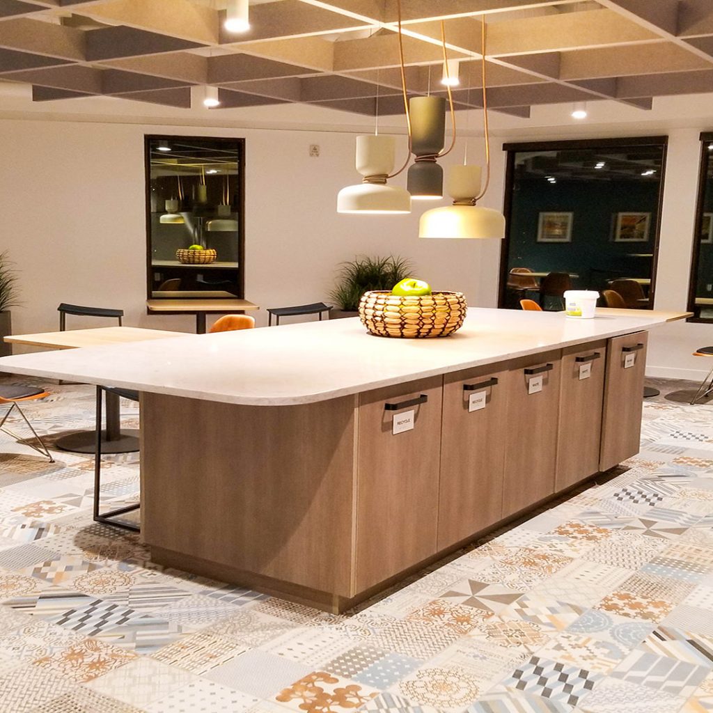 First West Credit Union Kitchen with Designer Lighting