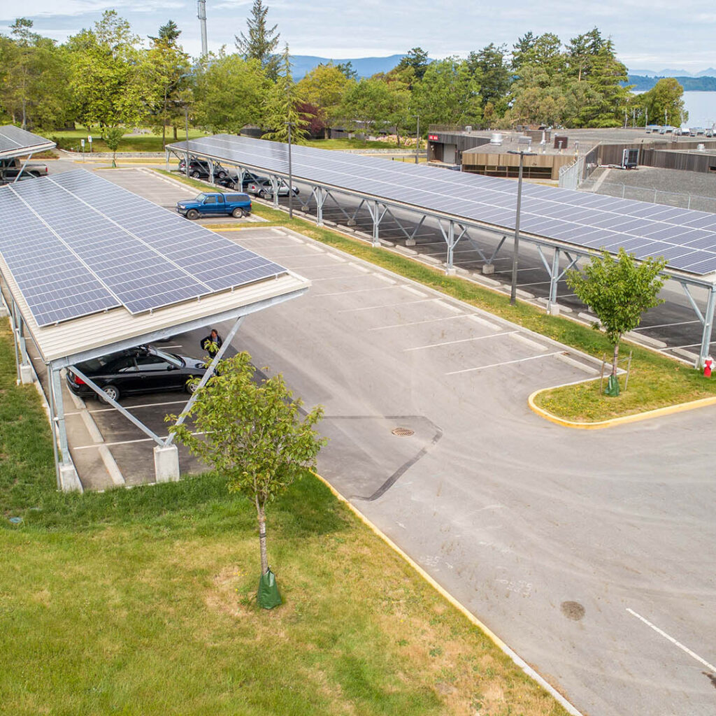 Public Works and Government Services Canada Photovoltaic Solar Panel Systems Parking Lot