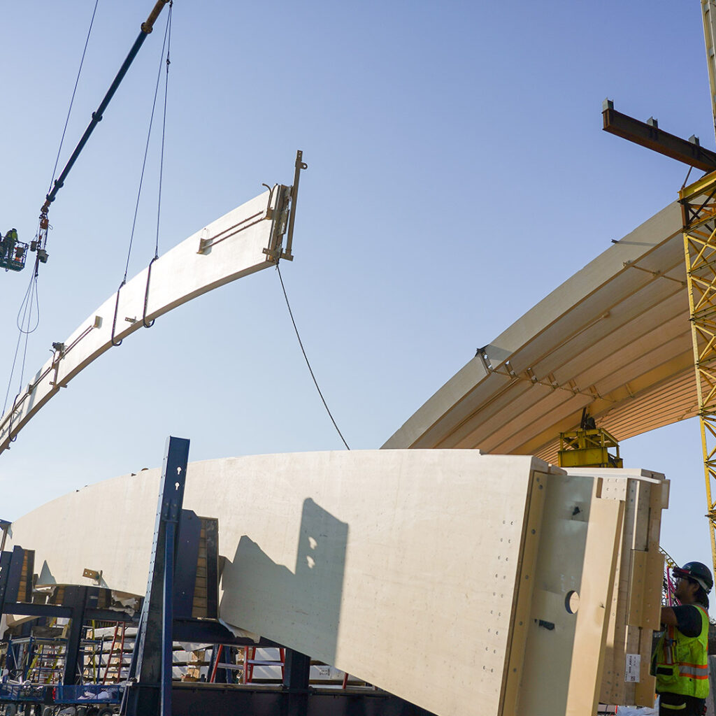 PNE Freedom Mobile Arch Construction Site Beam Installation