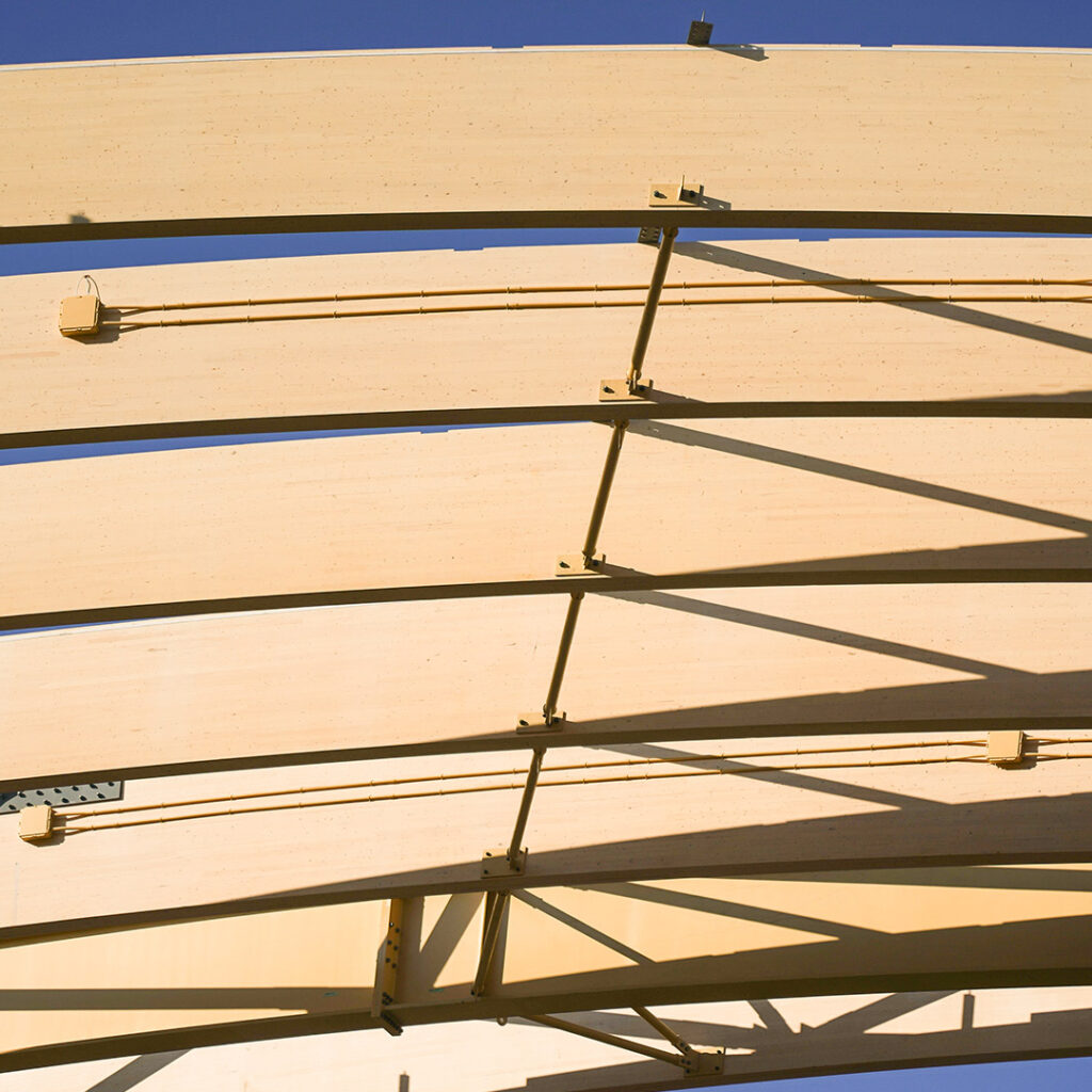 PNE Freedom Mobile Arch Construction Site Linear Conduit on the Beam