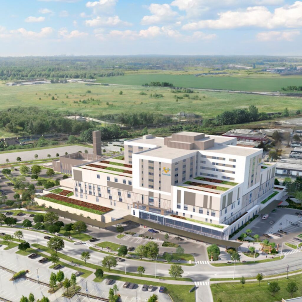 New Surrey Hospital and BC Cancer Centre - Rendering of Aerial View