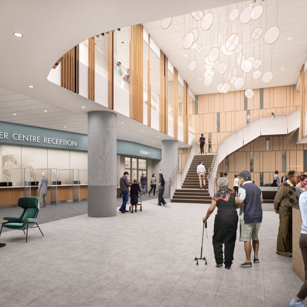 New Surrey Hospital and BC Cancer Centre Rendering of the Inside of the Building