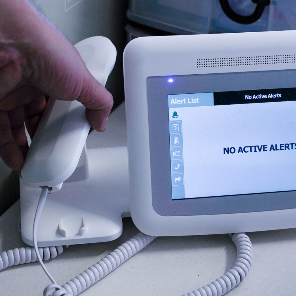 A nurse call console at the Abbotsford Regional Hospital and Cancer Centre.